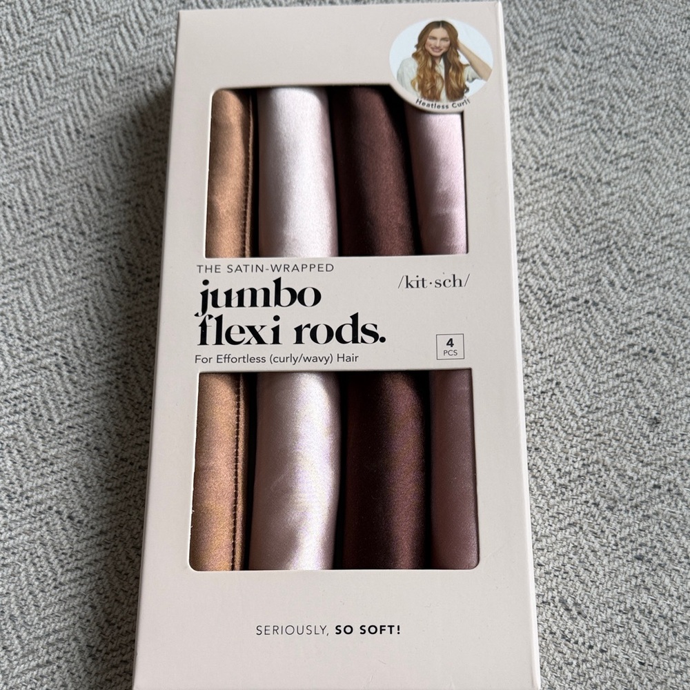 Kitsch Satin-Wrapped Flexi Rods in Brown and Cream